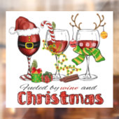 ワインとクリスマスの窓が貼り付く ウィンドウサイン (シート2)