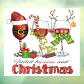 ワインとクリスマスの窓が貼り付く ウィンドウサイン (シート3)