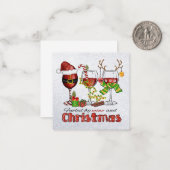 ワインとクリスマスグリーティングカード ノートカード (正面/裏面インサイチュ)