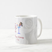 ワインとグラスに入った女の子 コーヒーマグカップ (正面右)