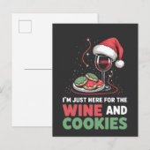 ワインとコーヒーのクリスマス インビテーションポストカード (正面/裏面)