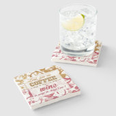 ワインとコーヒー引用文コースター ストーンコースター (横)