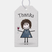 ワインとスティック女の子ありがとう ギフトタグ (正面)