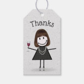 ワインとスニーカーで女の子を突き刺す ギフトタグ (正面)