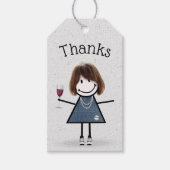 ワインとスニーカーで女の子を突き刺す ギフトタグ (正面)