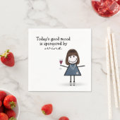 ワインとスニーカーで女の子を突き刺す スタンダードカクテルナプキン (インサイチュ)