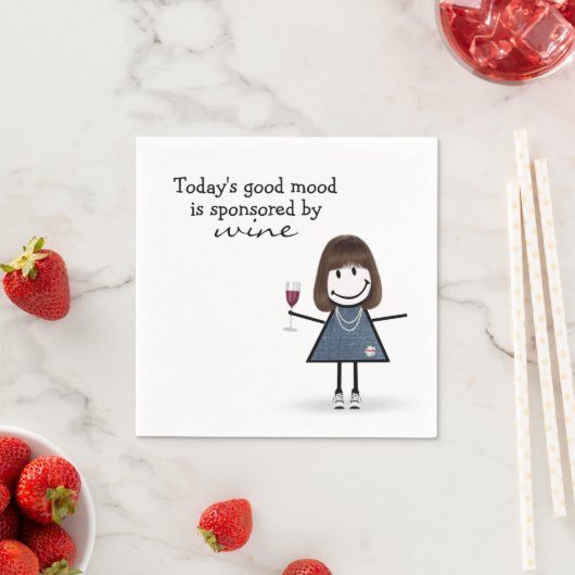 ワインとスニーカーで女の子を突き刺す スタンダードカクテルナプキン (インサイチュ)