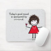 ワインとスニーカーで女の子を突き刺す マウスパッド (マウス)