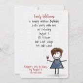 ワインとスニーカーのバースデーパーティーガール 招待状 (正面)