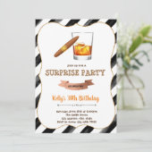 ワインとタバコの誕生日パーティーの招待状 招待状 (スタンド正面)