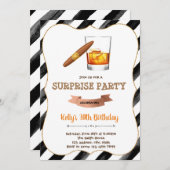 ワインとタバコの誕生日パーティーの招待状 招待状 (正面/裏面)