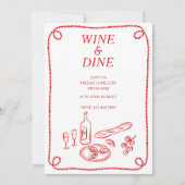 ワインとダイン サマー パーティー ご招待 招待状 (正面)