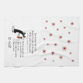 ワインとチョコレートおもしろい猫のペアリング キッチンタオル (横)