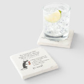 ワインとチョコレートおもしろい猫のペアリング ストーンコースター (横)