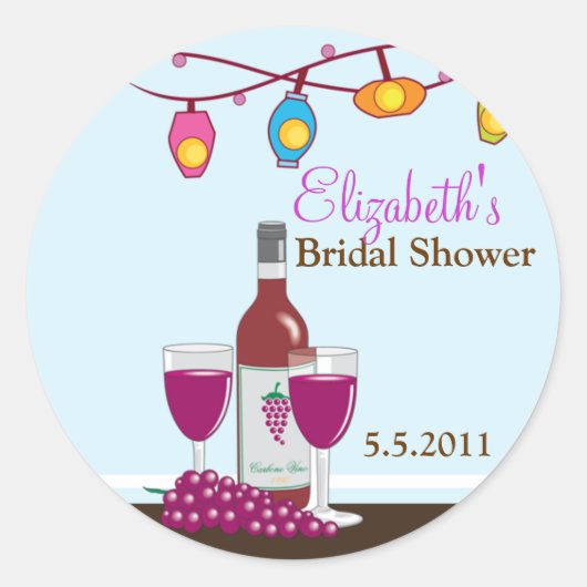 ワインとチーズのカスタマイズ可能なベストシール ラウンドシール (正面)