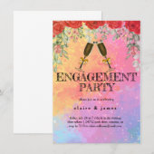 ワインとチーズのカラフルエンゲージパーティー 招待状 (正面/裏面)