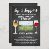 ワインとチーズのチャリティーイベント 飲んで支援 招待状 (正面/裏面)