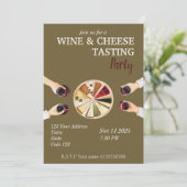 ワインとチーズのテイスティングパーティーの招待状 招待状 (スタンド正面)