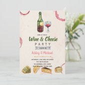 ワインとチーズのテーマパーティーの招待 招待状 (スタンド正面)