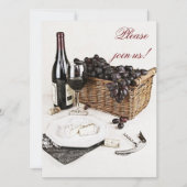ワインとチーズのディナーのお祝いの招待 招待状 (正面)
