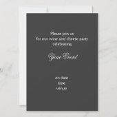 ワインとチーズのディナーのお祝いの招待 招待状 (裏面)