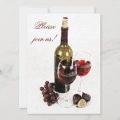 ワインとチーズのディナーのお祝いの招待 招待状 (正面)