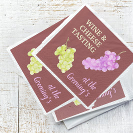 ワインとチーズのパーティードリンク紙ナプキン スタンダードランチョンナプキン