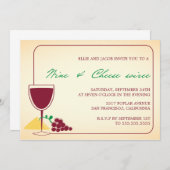 ワインとチーズのパーティー招待状 招待状 (正面/裏面)