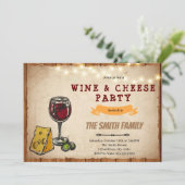 ワインとチーズのパーティー招待状 招待状 (スタンド正面)