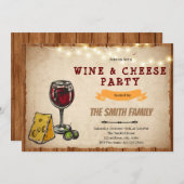 ワインとチーズのパーティー招待状 招待状 (正面/裏面)