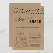 ワインとチーズのパーティー　シップ＆スナックへのご招待 招待状 (正面/裏面)