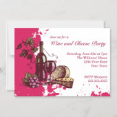 ワインとチーズのパーティー マグネット招待状 (正面)