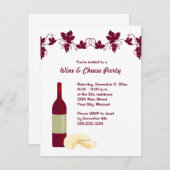 ワインとチーズのパーティ招待状 招待状 (正面/裏面)