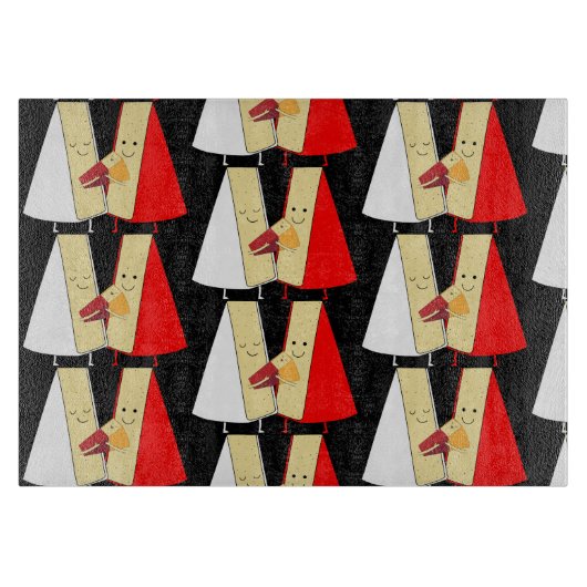 ワインとチーズの愛好家 カッティングボード (正面)