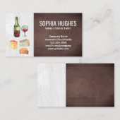 ワインとチーズの水色 | 石板とブラウン 名刺 (正面/裏面)