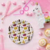 ワインとチーズの試食パーティー、ワインボトル ペーパープレート (パーティー)