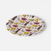 ワインとチーズの試食パーティー、ワインボトル ペーパープレート (アングル)