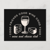 ワインとチーズの試飲パーティー夜 ポストカード (正面)