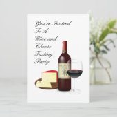 ワインとチーズの試飲パーティー カスタム 招待状 (スタンド正面)