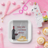 ワインとチーズの追加 ペーパープレート (パーティー)