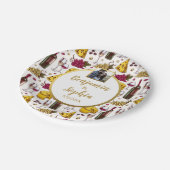 ワインとチーズテイスティングパーティー、カスタム文字写真 ペーパープレート (アングル)