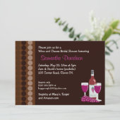 ワインとチーズパーティー5 x 7ブライダルシャワー招待状 招待状 (スタンド正面)
