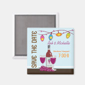 ワインとチーズブライダルシャワーカスタムマグネットの好意 マグネット (正面/裏面)