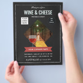 ワインとチーズペアリングイベントの写真とロゴの追加 チラシ (手)