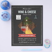 ワインとチーズペアリングイベントの写真とロゴの追加 チラシ (シングル)