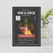 ワインとチーズペアリングイベントの写真とロゴの追加 招待状 (スタンド正面)