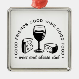 ワインとチーズ愛好家クラブ メタルオーナメント