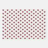 ワインとチーズ赤ワイングラスのブリーチーズウェッジ ラッピングペーパーシート (正面3)