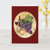 ワインとチーズ カード (黄色い花)