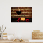 ワインとチーズ ポスター (キッチン)